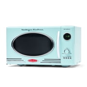 Nostalgia 0.9 cu ft Retro Microwave Oven, 800W Countertop Microwave Oven with LED Display, Aqua