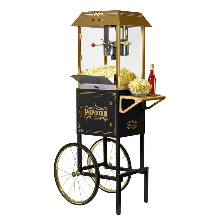 Nostalgia 10 oz. Concession Popcorn Machine Cart in Red NKPCONCRT10RD Nostalgia 10 oz. Concession Popcorn Machine Cart in Red NKPCONCRT10RD