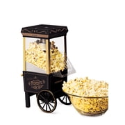 Nostalgia Hot Air Popcorn Maker, 12-Cup Countertop Popcorn Machine with Measuring Cup, Black