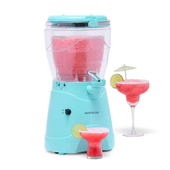 Nostalgia 128 oz. Portable Margarita Maker and Slushie Machine with Easy-Flow Spout, Aqua