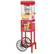 Nostalgia 2.5 oz Popcorn and Concession Cart, Makes 10 Cups, 45 in Tall, Red, KPM200CART