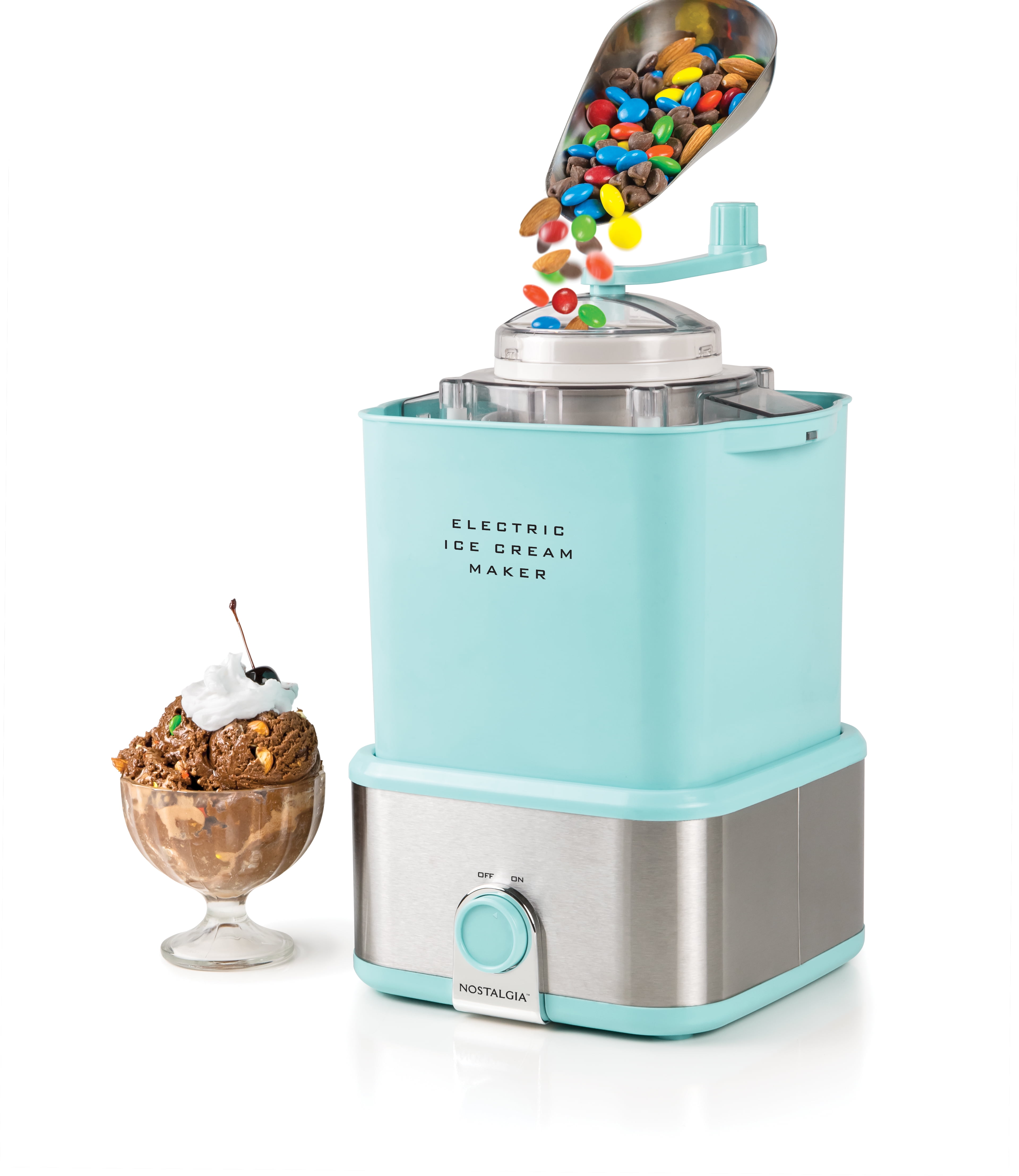  Nostalgia Electric Ice Cream Maker - Old Fashioned Soft Serve Ice  Cream Machine Makes Frozen Yogurt or Gelato in Minutes - Fun Kitchen  Appliance - Aqua - 4 Quart: Home & Kitchen