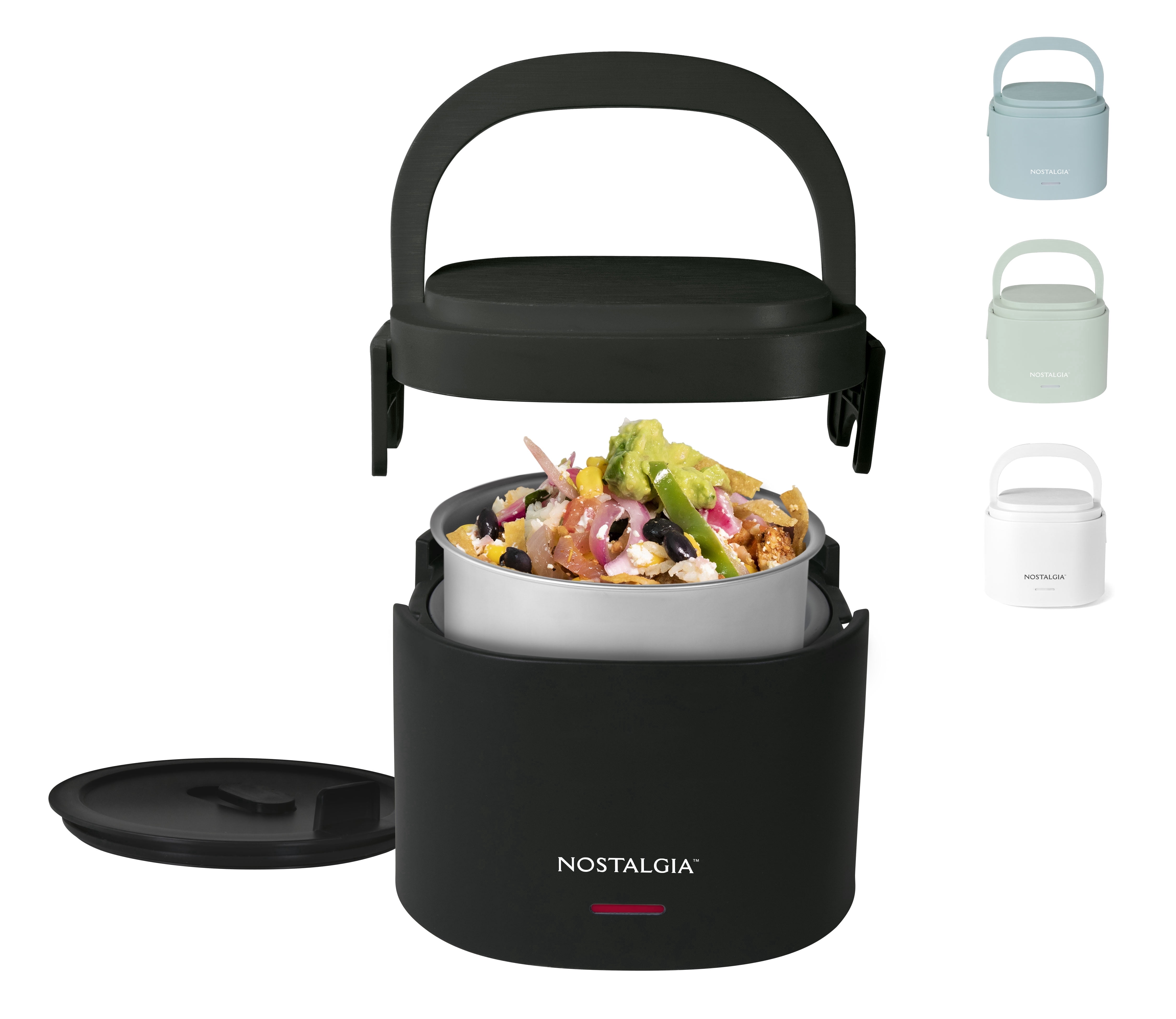Nostalgia 20 oz. Portable Heated Lunch Box, Black