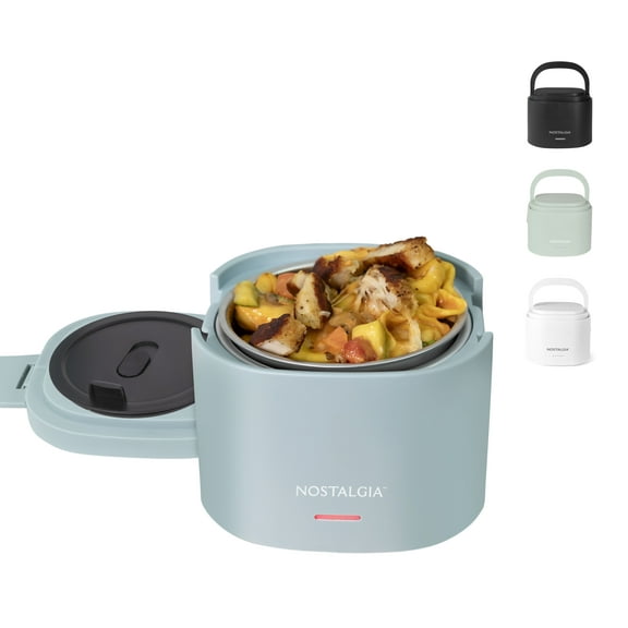 Nostalgia 20 oz. Portable Heated Lunch Box, Chambray