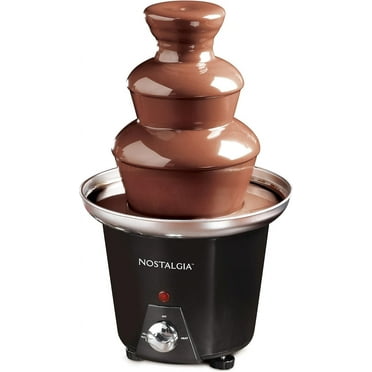 Nostalgia 3 Tier Chocolate Fondue Fountain 24 Oz Electric Fondue Machine, Black