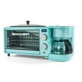 thumbnail image 1 of Nostalgia 3-in-1 Retro Breakfast Station - Includes 5 Cup Coffee Maker, Non-Stick Ceramic Griddle, and 4-Slice Toaster Oven - Built-In Timer, Reusable Coffee Filter, Space-Saving Design - Aqua, 1 of 9