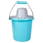 Nostalgia 4-Quart Ice Cream Machine, Vintage Electric Ice Cream Maker with Easy-Carry Handle, Blue