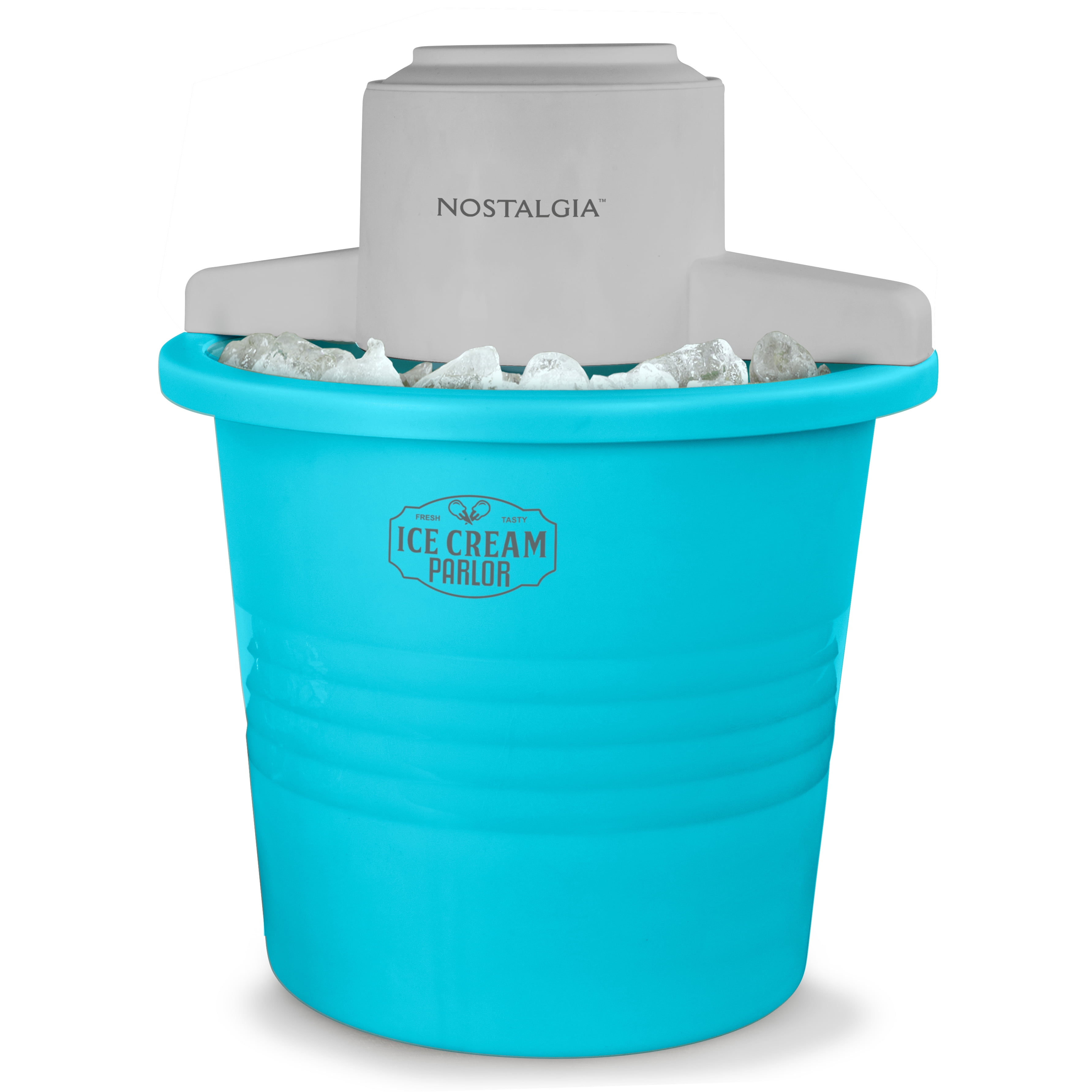 Nostalgia PICM4BG 4-Quart Electric Ice Cream Maker with Easy-Carry Handle, Blue