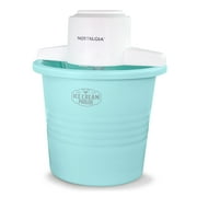 Nostalgia 4-Quart Electric Parlor-Style Ice Cream Maker, Aqua