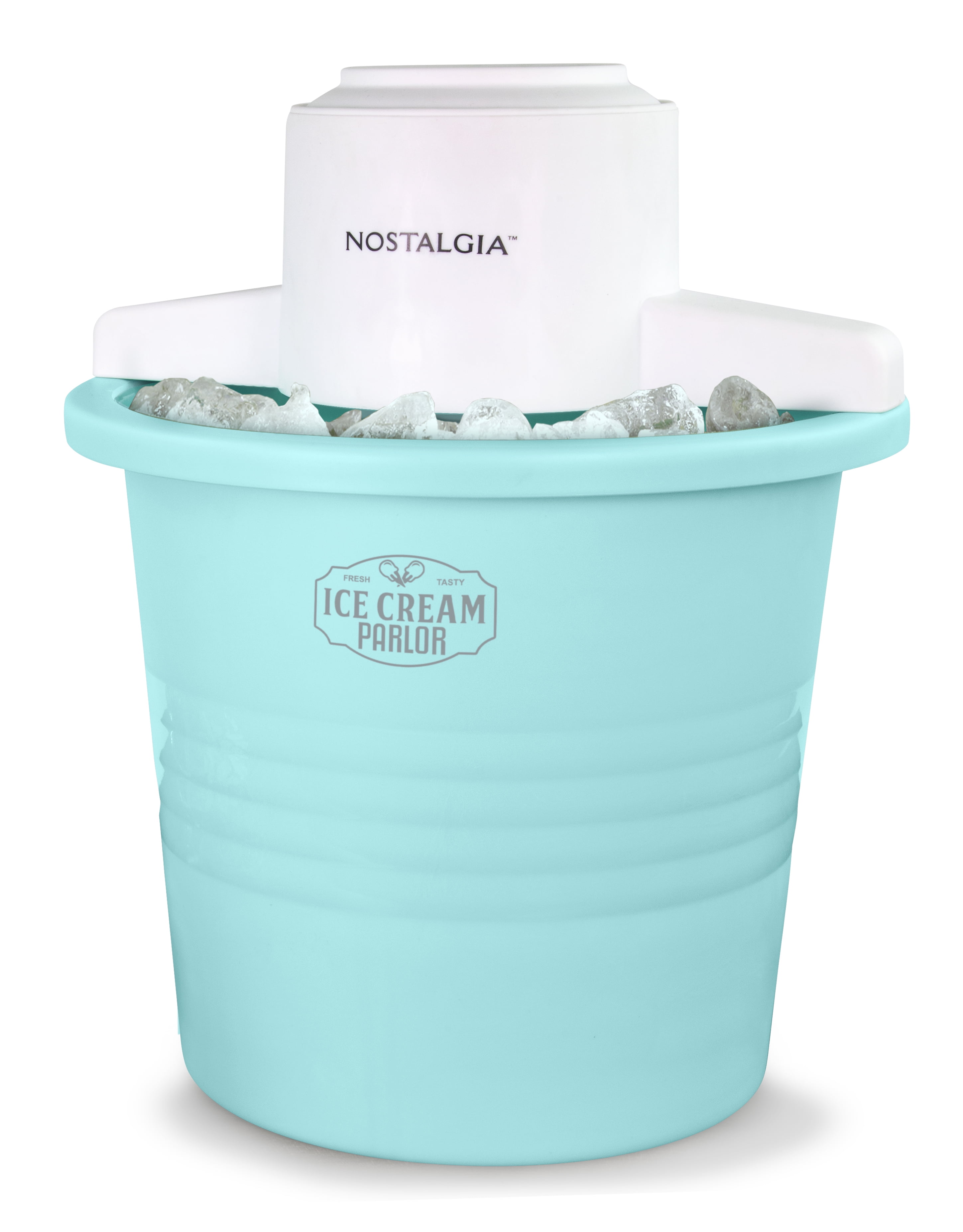 Nostalgia 4-Quart Electric Parlor-Style Ice Cream Maker with Carrying ...