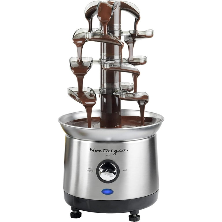 Nostalgia Electric 4-Tier Chocolate Fondue Machine Set, Stainless