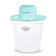 thumbnail image 1 of Nostalgia 4 qt. Ice Cream Machine, Vintage Electric Ice Cream Maker with Clear Lid, White/Blue, 1 of 7