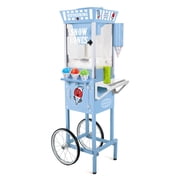 Nostalgia 54 in. Retro Snow Cone Cart and Shaved Ice Machine with Side Shelf, Blue