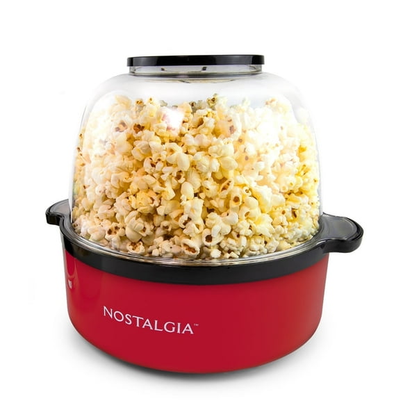 Nostalgia 6 QT Stainless Steel Stirring Popcorn Popper - Red