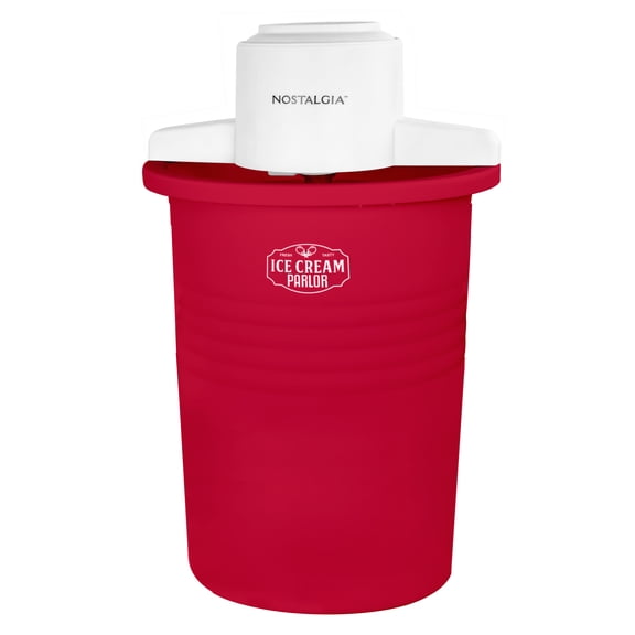 Nostalgia 6-Quart Parlor Electric Ice Cream Maker, Red