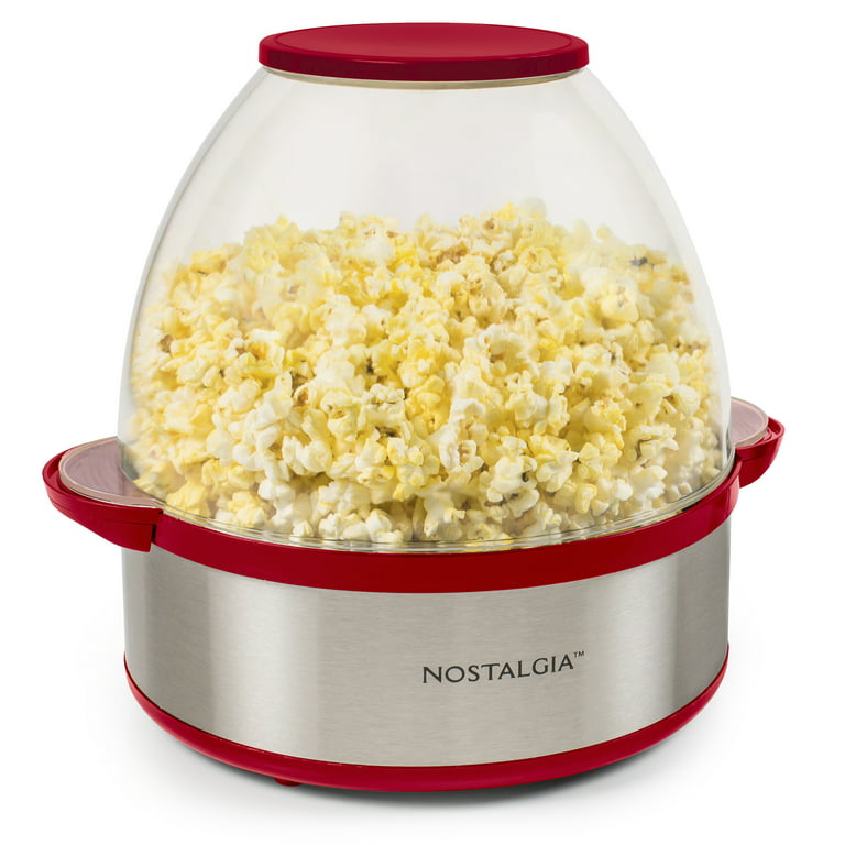 6 Qt Stirring Popcorn Machine with Serving Bowl Measuring Cup Oil