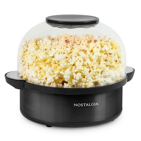 Nostalgia - SP6BS 6-Quart Stainless Steel Stirring Speed Popcorn Popper - Black