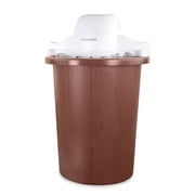 Nostalgia 6 qt. Ice Cream Machine, Parlor Style Electric Ice Cream Maker, White and Dark Brown