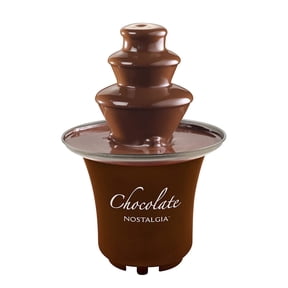 Nostalgia 3 Tier Chocolate Fountain, 8 oz Auger-Style Chocolate Fondue Fountain, Brown