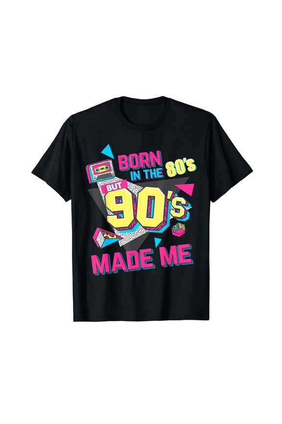 Nostalgia 80s Born 90s Made Me Graphic T-Shirt Retro Style Soft Cotton Tee