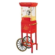 Nostalgia 2.5 oz. Popcorn Maker Cart, Vintage Movie Theater Popcorn Machine with Stainless Steel Kettle, Red
