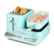 Nostalgia Retro 3-in-1 Breakfast Station with Egg Cooker, Griddle, and Bread Toaster, Aqua