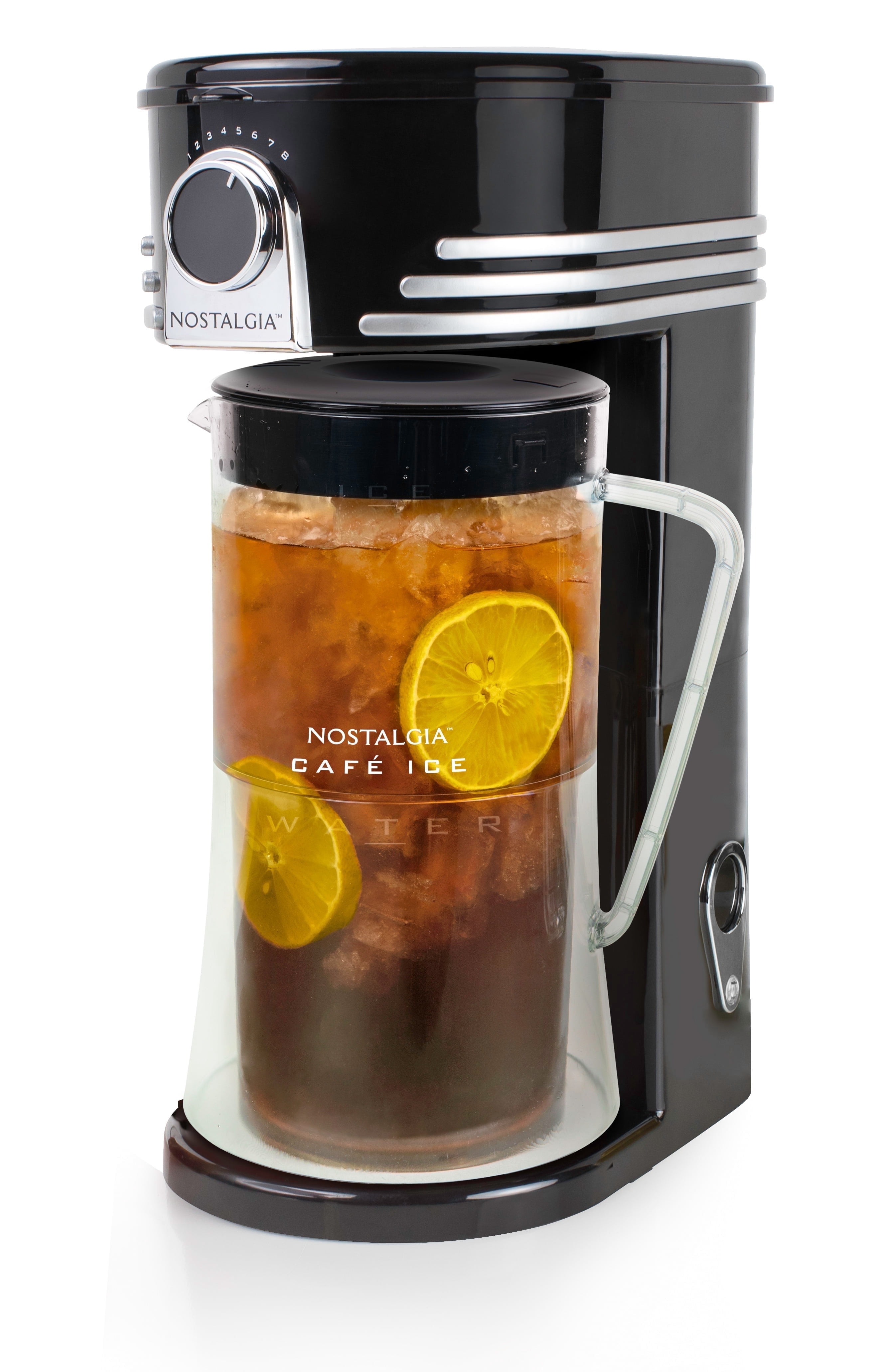 HomeCraft Electric Iced Tea Maker, 3 qt Cold Brew Coffee and Tea Brewer with Plastic Pitcher, Black