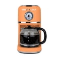 thumbnail image 1 of Nostalgia Retro Coffee Maker, 10-Cup One Button Brewing Classic Coffee Machine with Reusable Filter, Orange, 1 of 8