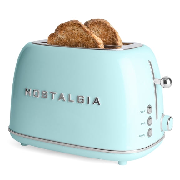 Nostalgia Classic Retro 2-Slice Toaster, Aqua