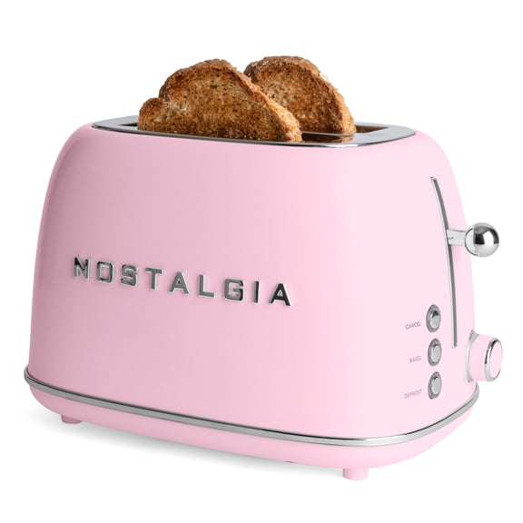 Nostalgia Classic Retro 2-Slice Toaster, Pink