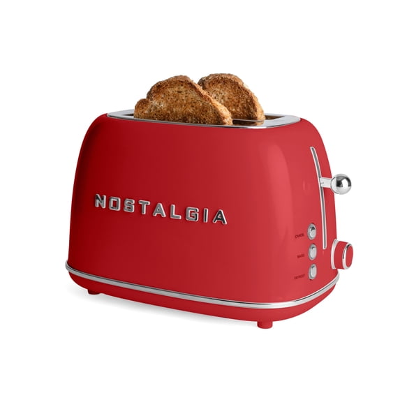 Nostalgia Classic Retro 2-Slice Toaster, Red