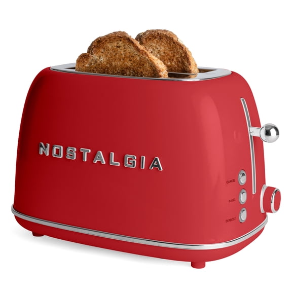 Nostalgia Classic Retro 2-Slice Toaster, Red