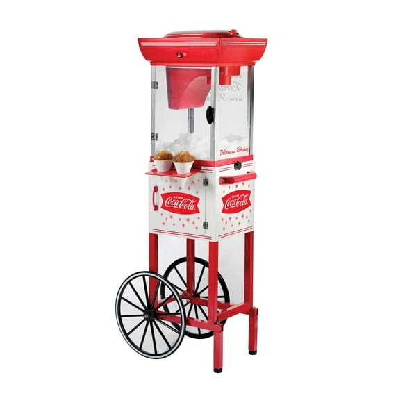 Nostalgia Coca-Cola 48-Inch Tall Snow Cone Cart, Makes 48 Icy Treats – Coke Red