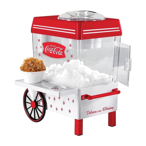 Nostalgia Coca-Cola Countertop Snow Cone Maker and Shaved Ice Machine, Coke Red