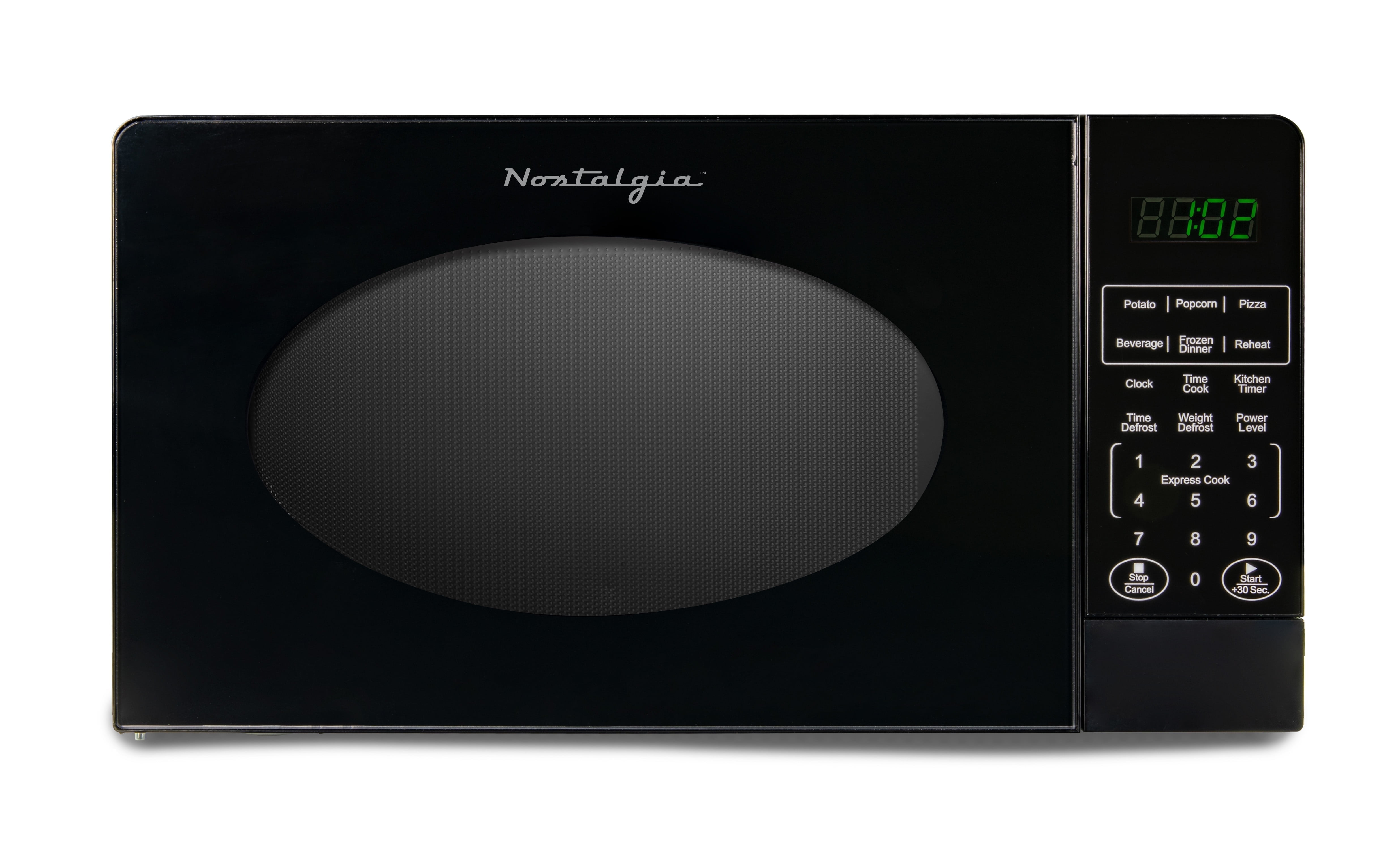 Nostalgia Countertop Modern Retro Style Microwave Oven - 0.7 cu ft - 700-Watt Vintage Microwave with 12 Pre-Programmed Cooking Settings - Digital Clock - Kitchen Appliances - Black - Walmart.com
