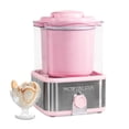 thumbnail image 1 of Nostalgia Electric Ice Cream Maker with 2-Qt Double Insulated Gel Canister & Stainless Steel Base - Makes Sorbet, Soft Serve, and Frozen Yogurt - Pink, 1 of 8