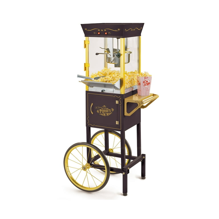 Nostalgia Electrics CCP510 Vintage Commercial Popcorn Cart Black