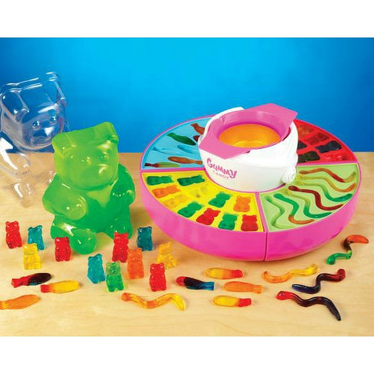 Nostalgia GCM600 Electric Gummy Candy Maker Includes Gummy Bear, Fish,  Worms & Bonus Giant Bear Mold