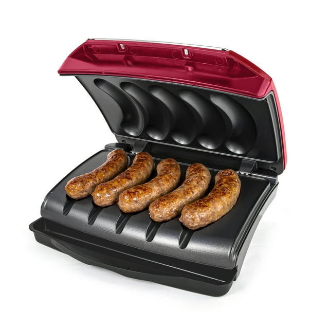 Nostalgia Game Day Indoor Nonstick 5Link Electric Grill for Brats