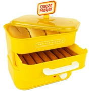 Nostalgia Oscar Mayer Hot Dog Steamer, Hot Dog Cooker with Bun Warming Tray, 350W, Yellow