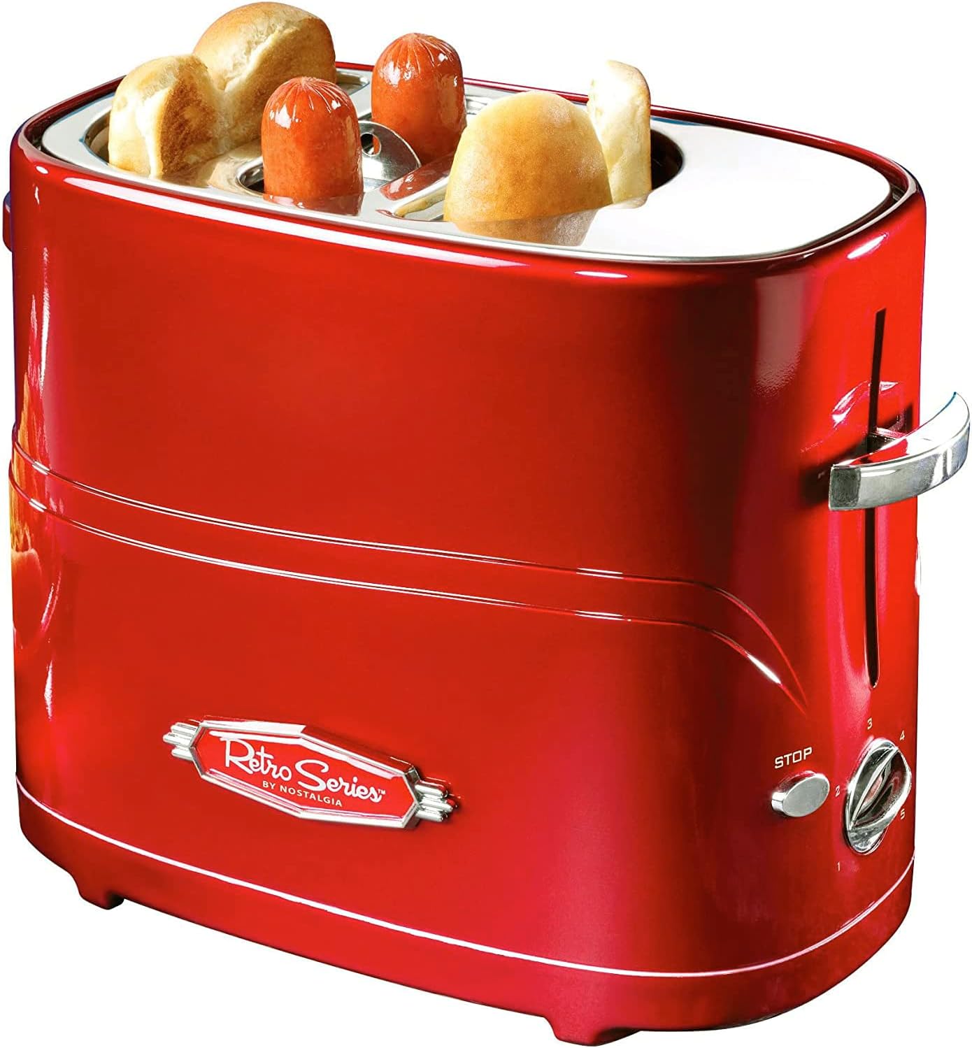 Nostalgia Hot Dog Toaster Retro Toaster Oven Hotdog and Bread Toaster with Mini Tongs - image 1 of 8