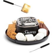 Nostalgia Indoor Smores Maker Smores Kit, Electric Smore Maker with 4 Marshmallows Roasting Forks, Black