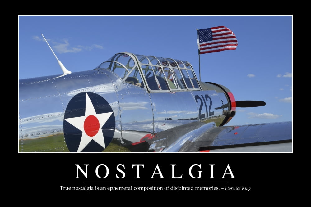 Nostalgia Inspirational Quote and Motivational Poster Canvas Art - Stocktrek Images (34 x 23)