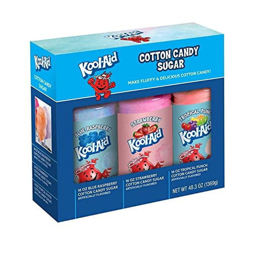 Nostalgia KoolAid Cotton Candy Flossing Sugar Party Kit 3Pack, Blue