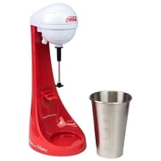 Nostalgia Retro Coca-Cola Drink Mixer, 16 oz Milkshake Maker with Stainless Steel Cup and Rod, 65W, Red