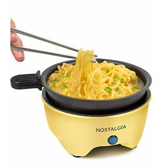 Nostalgia MSK5YW MyMini Personal Electric Skillet & Rapid Noodle Maker, Yellow