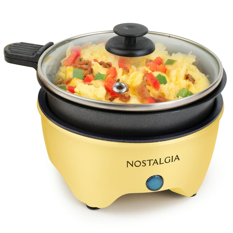 Nostalgia MyMini Personal Electric Skillet & Rapid Noodle  Maker, Perfect For Healthy Keto & Low-Carb Diets, Yellow: Home & Kitchen