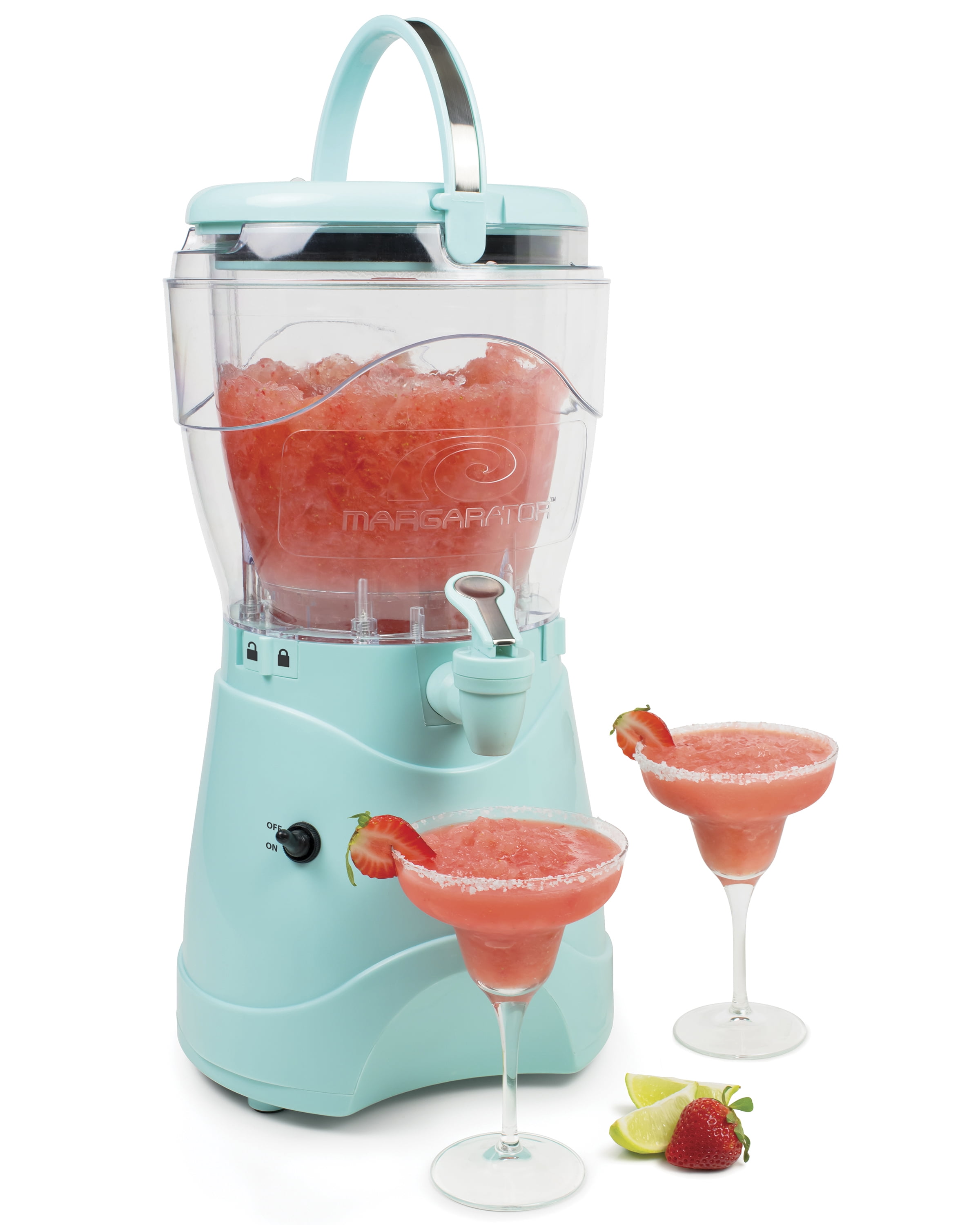 Nostalgia 128 oz Portable Margarita Maker and Slushie Machine with Easy-Flow Spout, Aqua