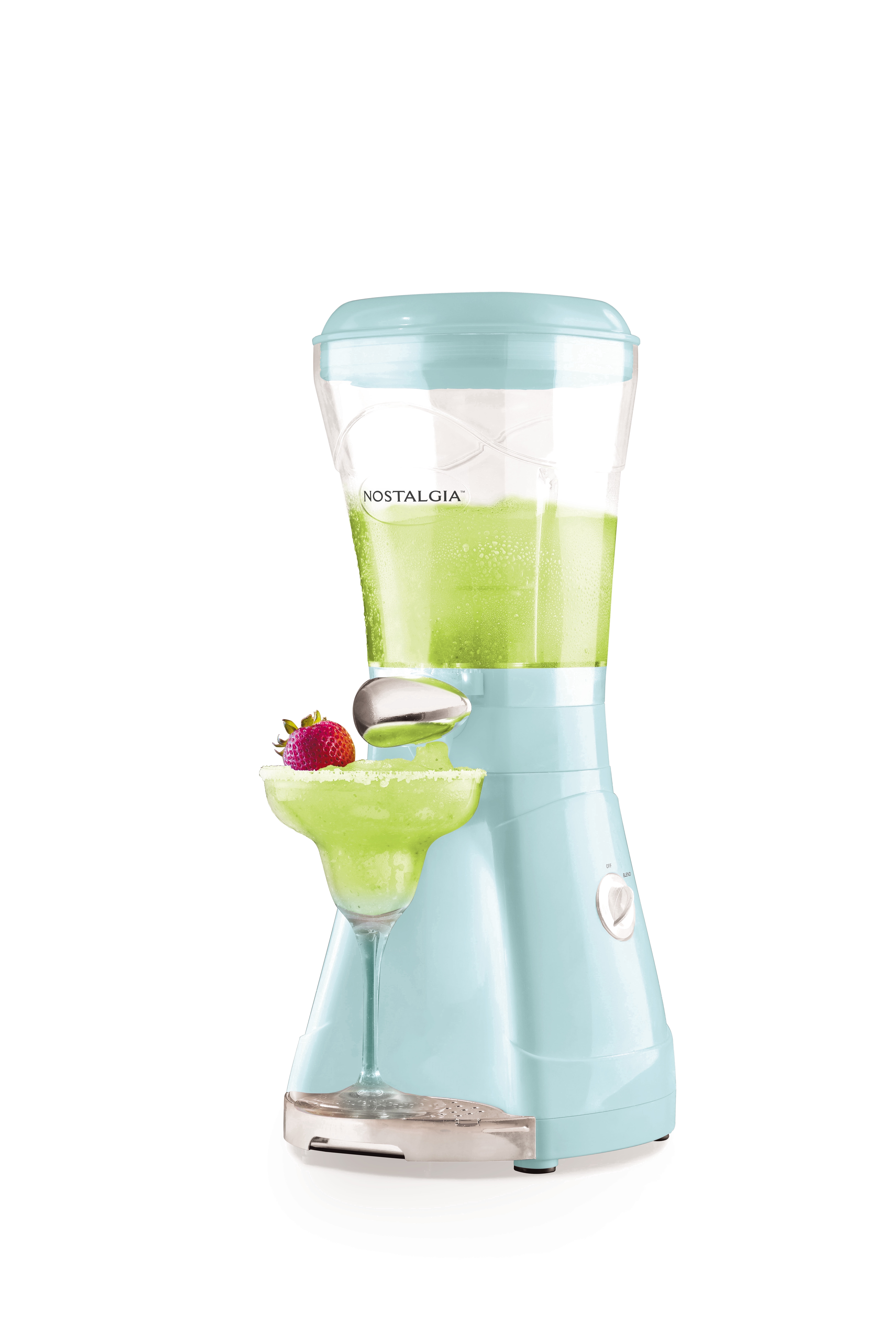 Nostalgia 64 oz Slushie Machine, 200W Slushy Maker and Margarita Maker with 3 Blending Speeds, Aqua