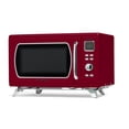 thumbnail image 1 of Nostalgia 0.9 cu ft Mid-Century Retro Microwave Oven, 900W Microwave Oven with LED Clock, Red, 1 of 6